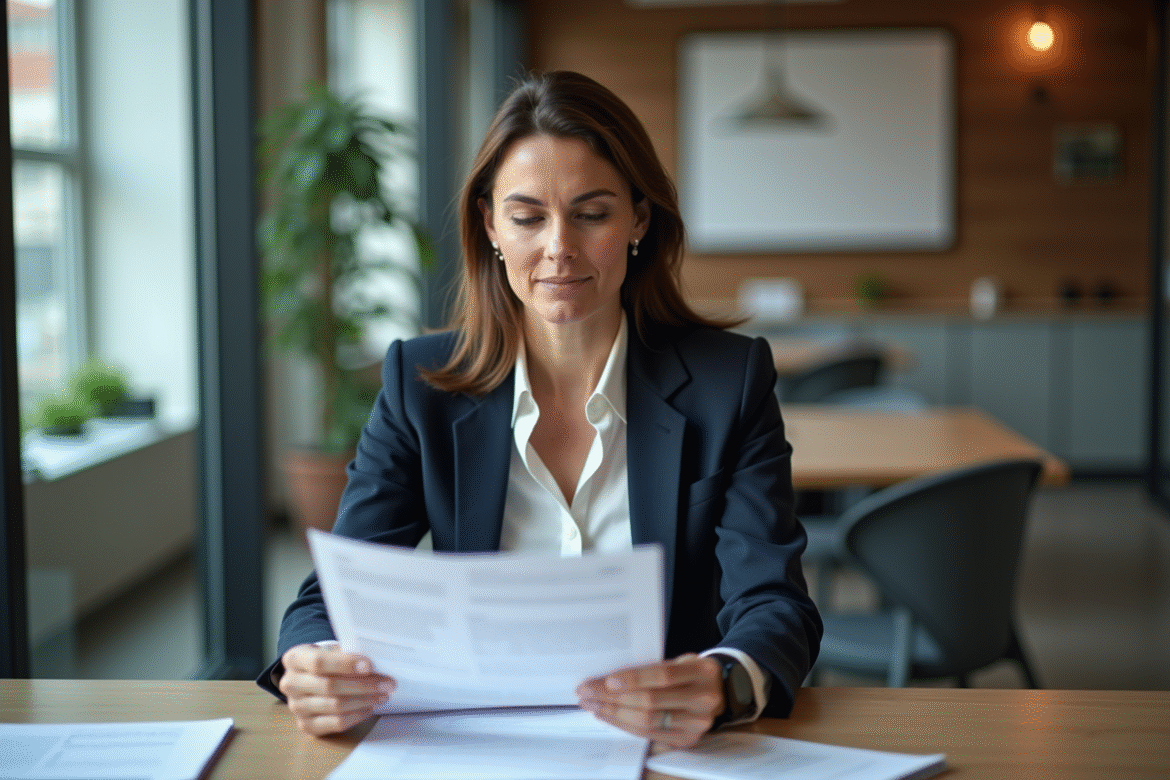 Femme d'affaires en réunion d'investissement SCPI
