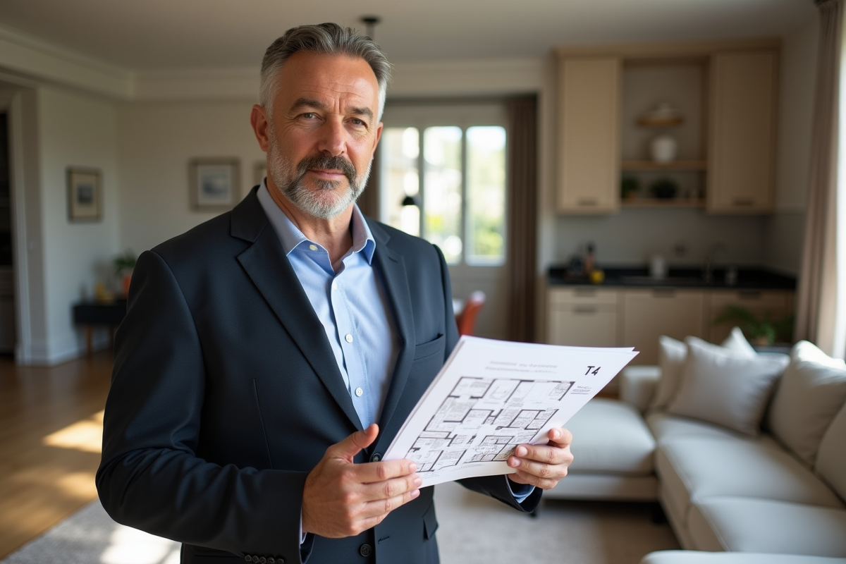 Agent immobilier dans un appartement lumineux et moderne