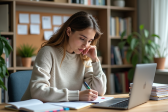 Jeune femme organisée dans son bureau à domicile