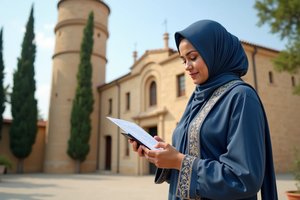 Femme en hijab près d