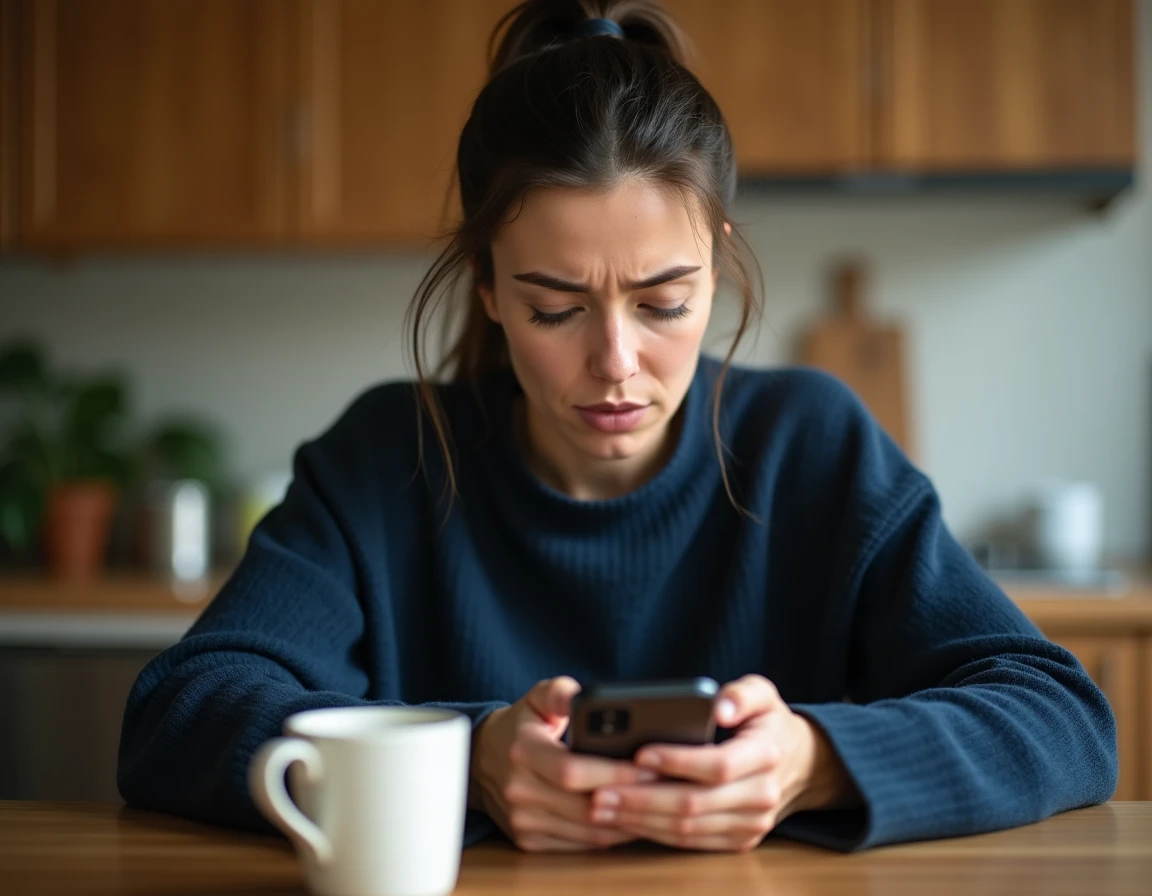 Femme annulant son abonnement Amazon Prime depuis l'application sur smartphone