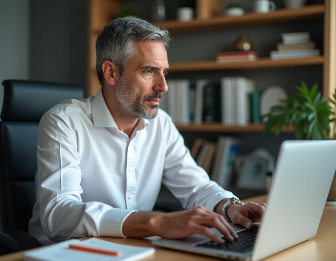 Homme naviguant sur le site Amazon pour résilier son abonnement Prime depuis un ordinateur portable